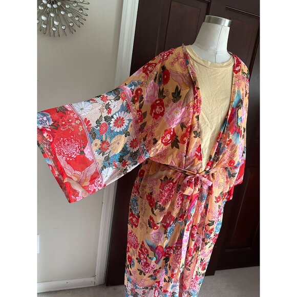 2 awesome funky mix and match pieces Billabong L/S tshirt and colorful kimono ja - Picture 8 of 8